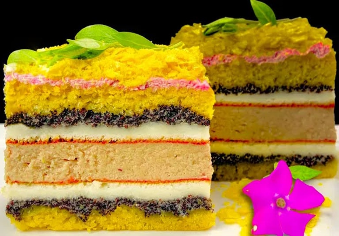 Un tort original, vesel colorat si delicios combinat. Este o plăcere sa-l privesti dar mai ales sa-l degusti. Poate fi servit imediat, foarte fraged, parfumat și ușor de tăiat