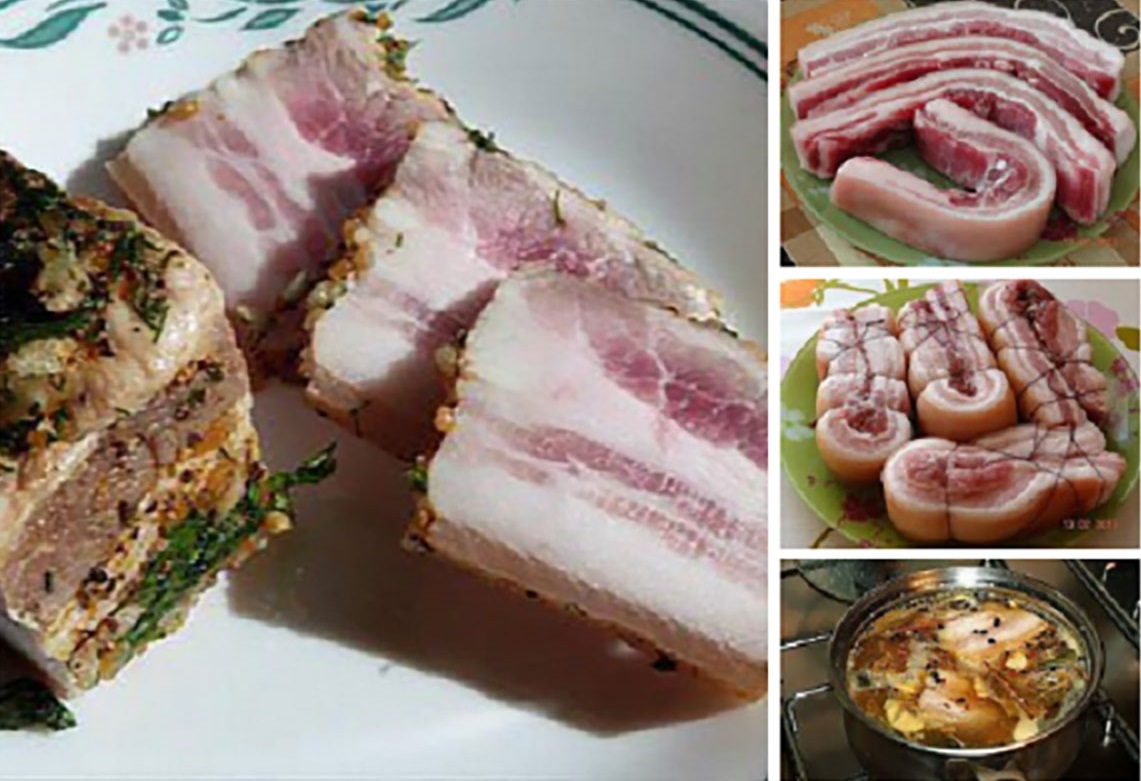 Slănină fiartă în coji de ceapă – o adevărată delicatesă. Iese mereu perfectă!